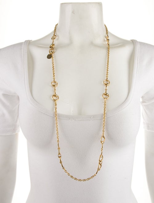 Gucci 18K Horsebit Station Chain Necklace