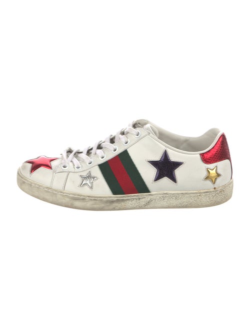 Gucci Web Accent Leather Sneakers