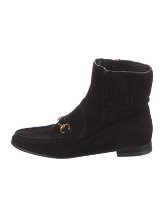 Gucci Chain-Link Accent Suede Boots