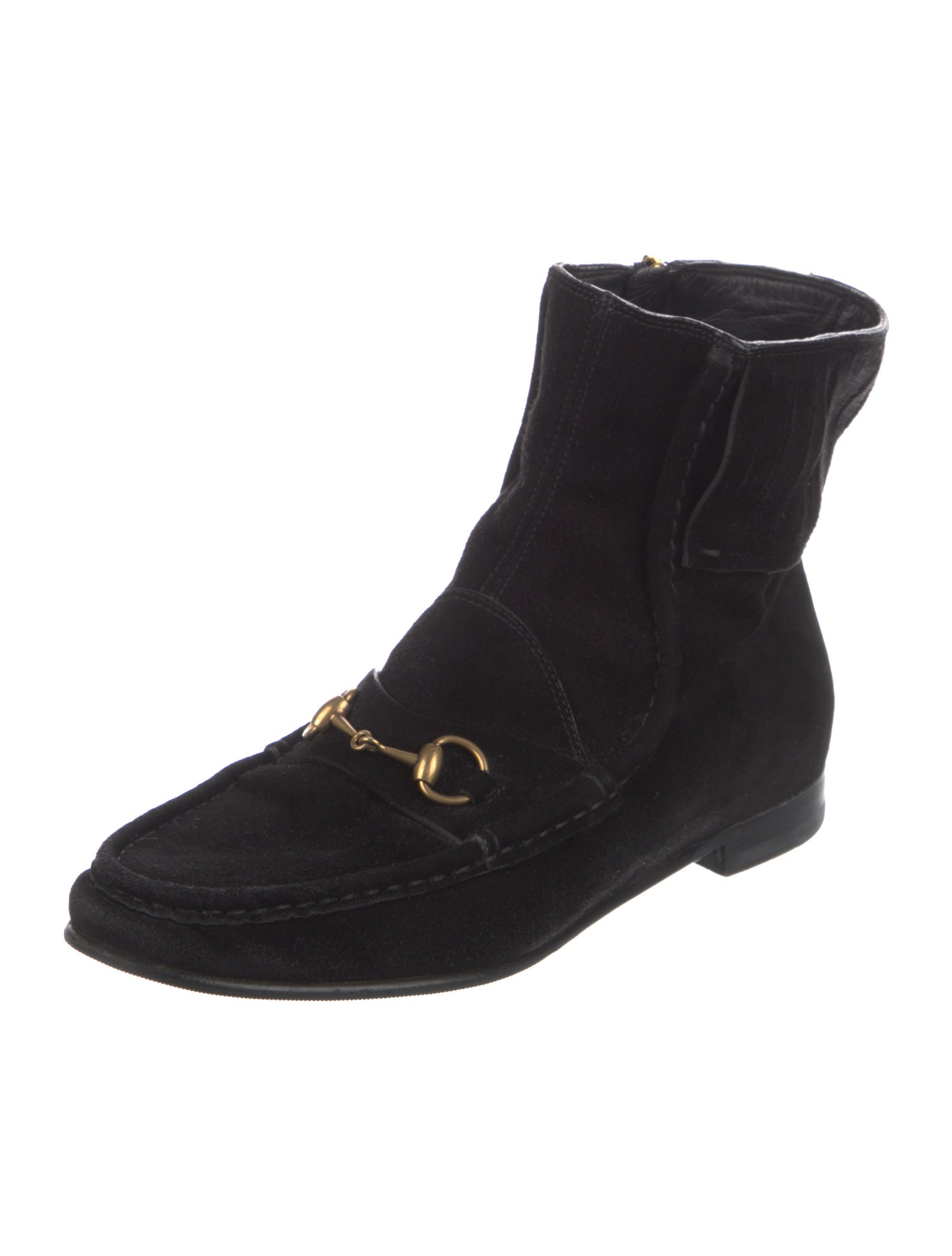 Gucci Chain-Link Accent Suede Boots