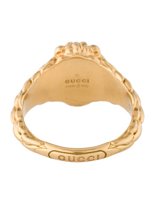 Gucci 18K Diamond & Diopside Lion Head Cocktail Ring