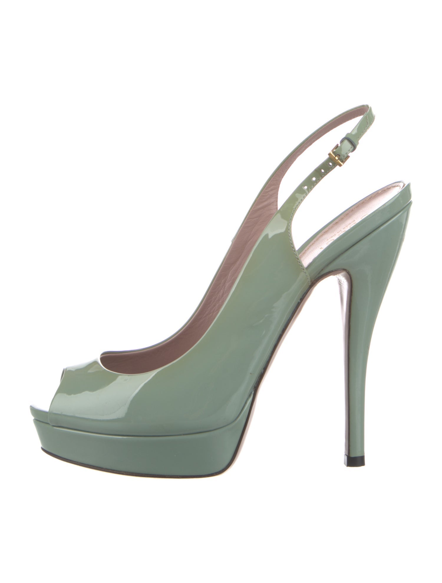 Gucci Patent Leather Slingback Pumps