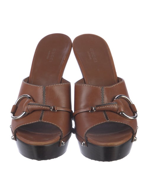 Gucci Horsebit Accent Leather Slides