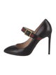 Gucci Web Accent Leather Pumps