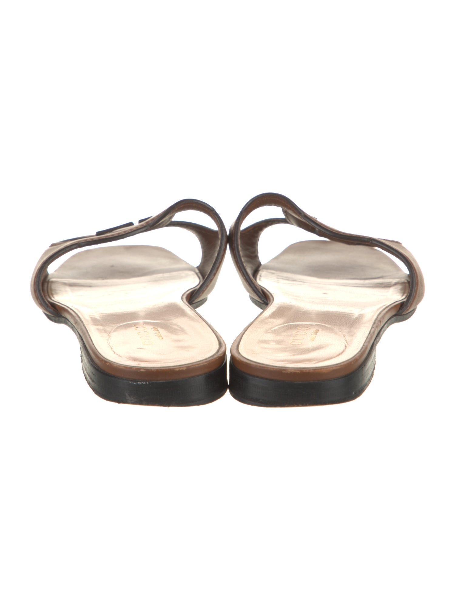 Gucci Interlocking G Logo Leather Slides