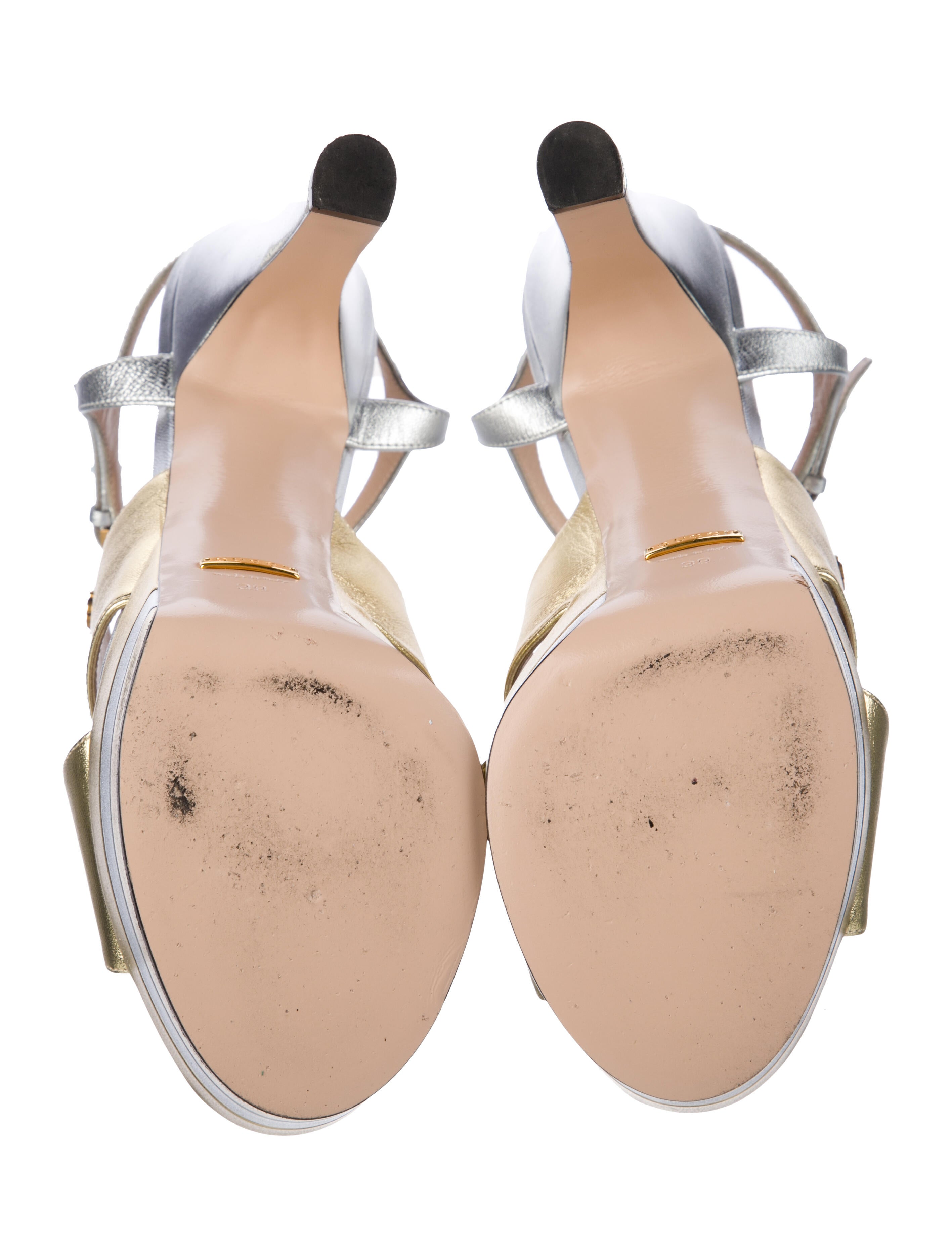 Gucci Double G Logo Leather Sandals