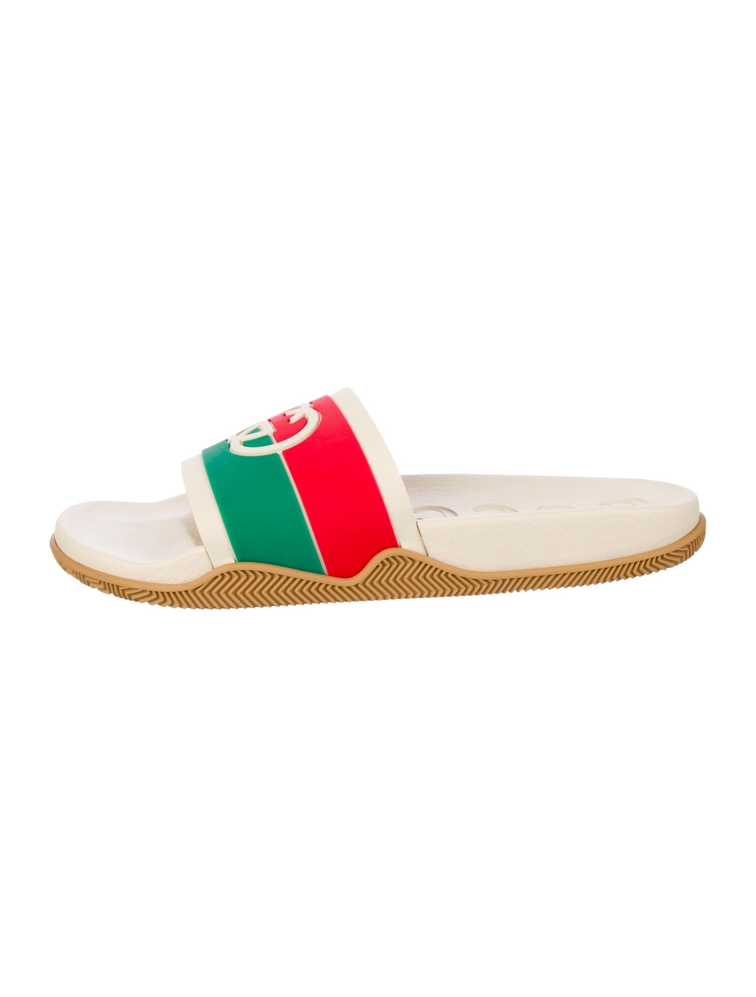 Gucci Interlocking G Logo Rubber Slides w/ Tags