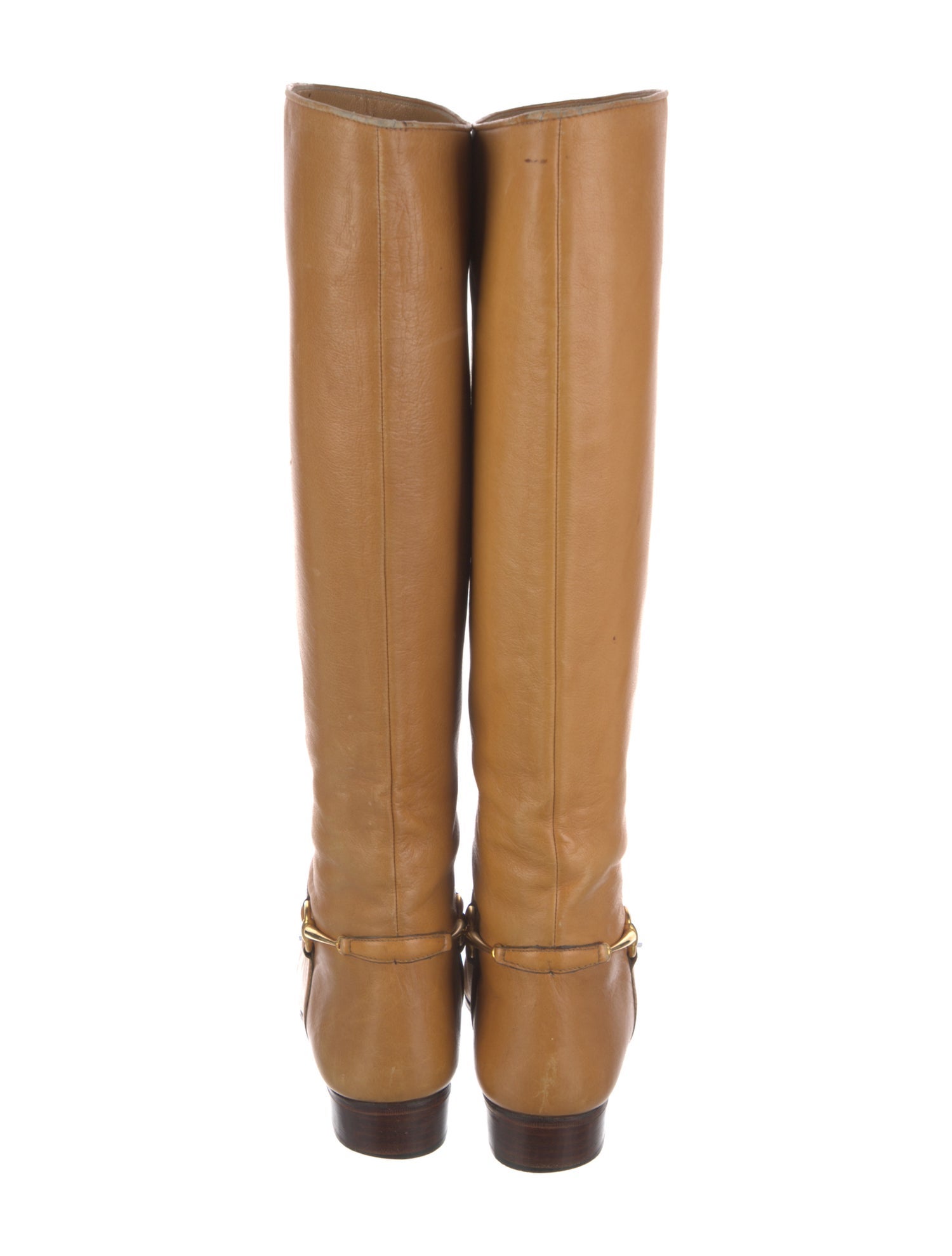 Gucci Chain-Link Accent Leather Riding Boots