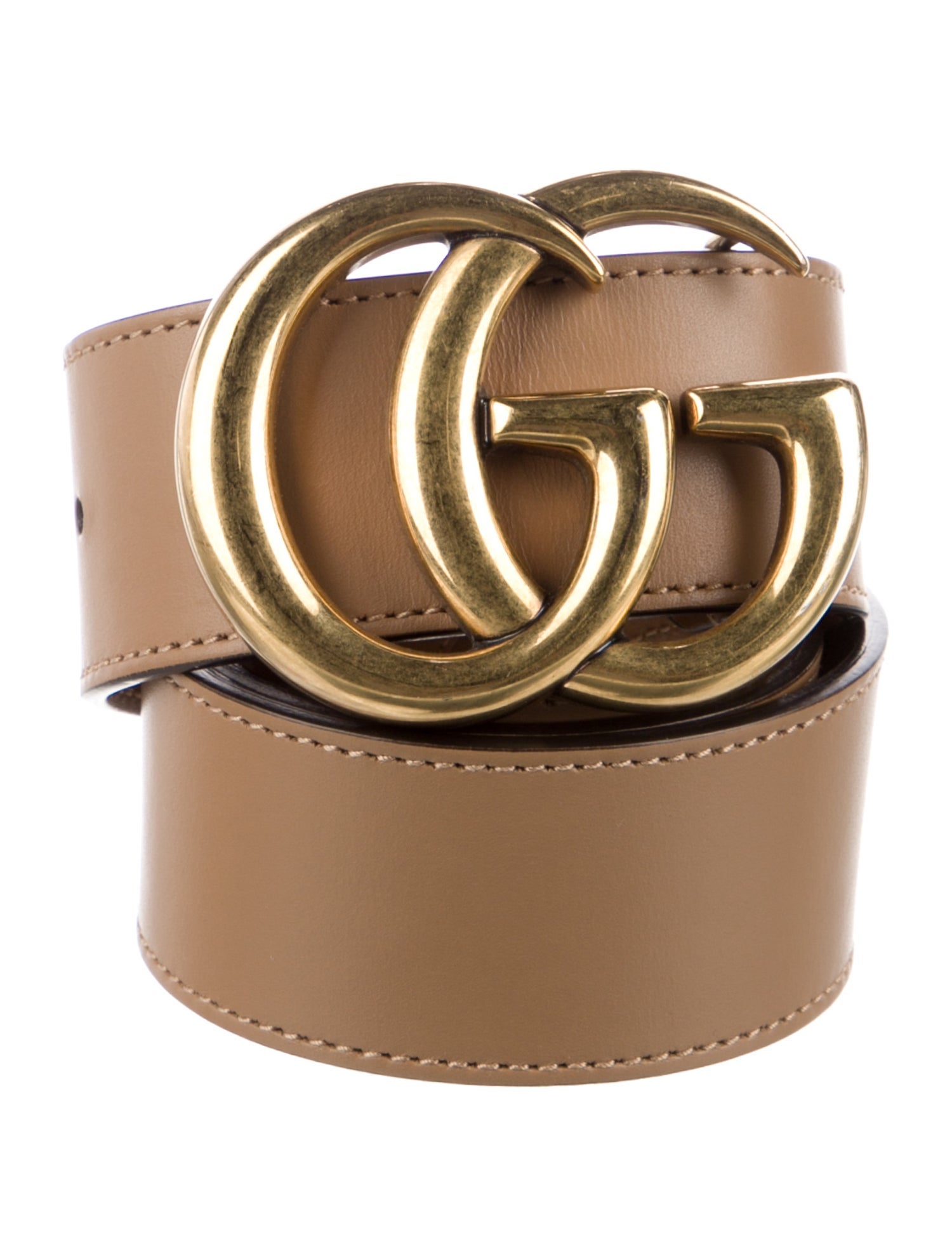 Gucci Double G Logo Leather Belt