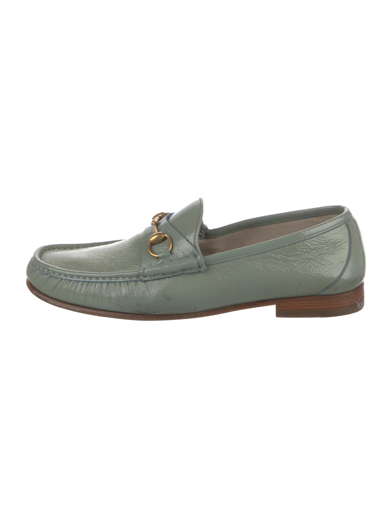 Gucci Horsebit Accent Patent Leather Loafers