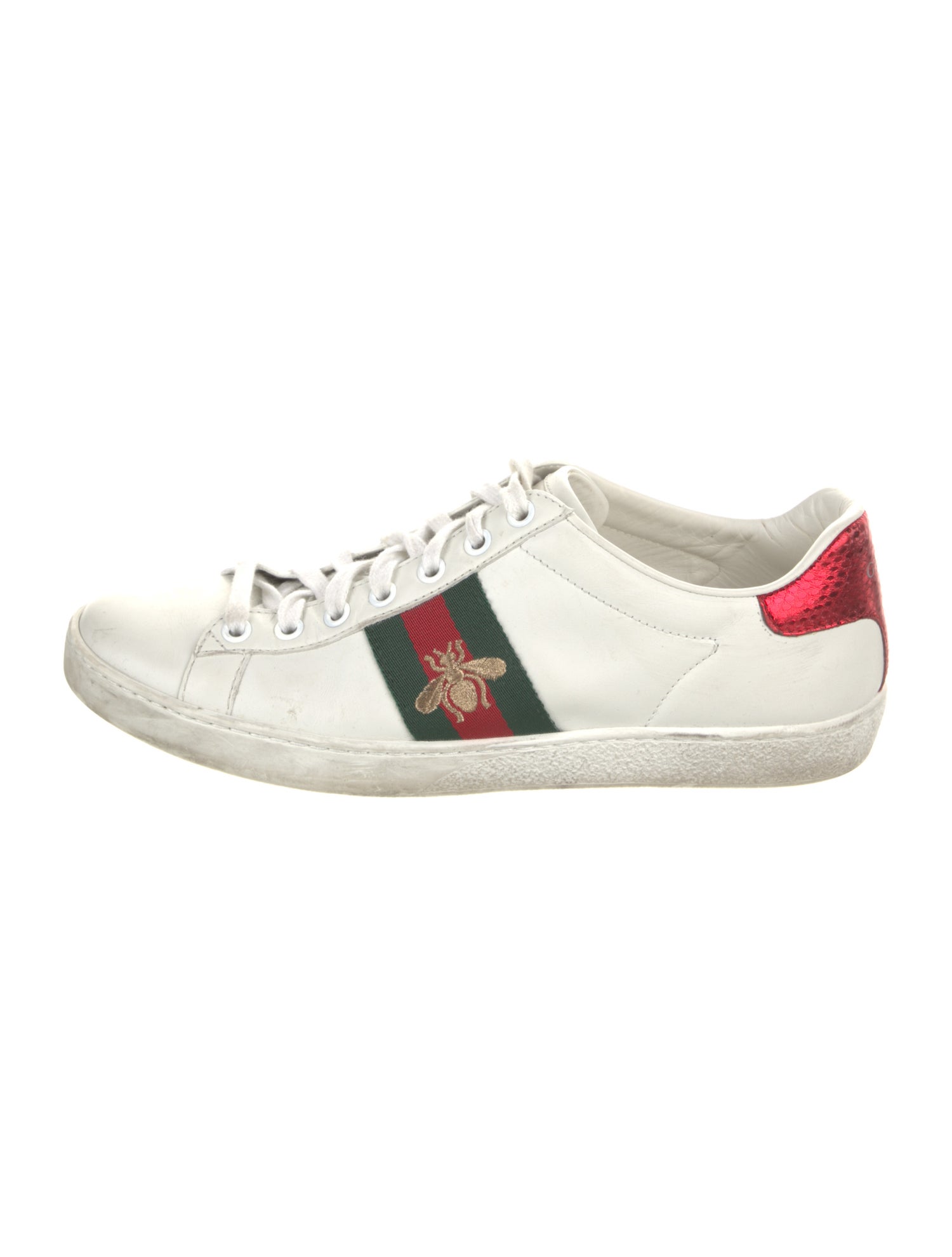 Gucci Web Accent Leather Sneakers