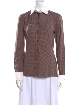 Gucci Printed Long Sleeve Button-Up Top