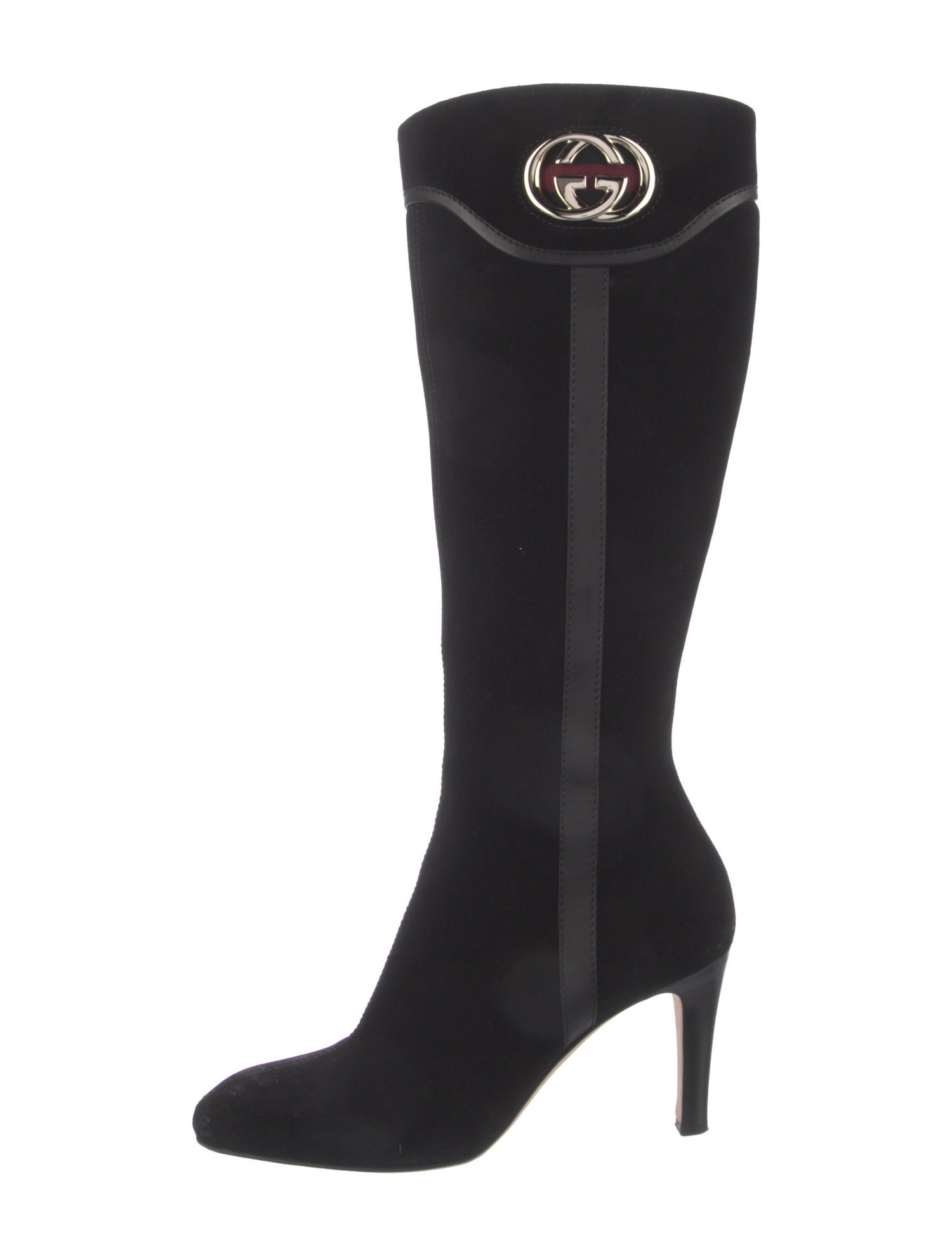 Gucci Web Accent Suede Boots