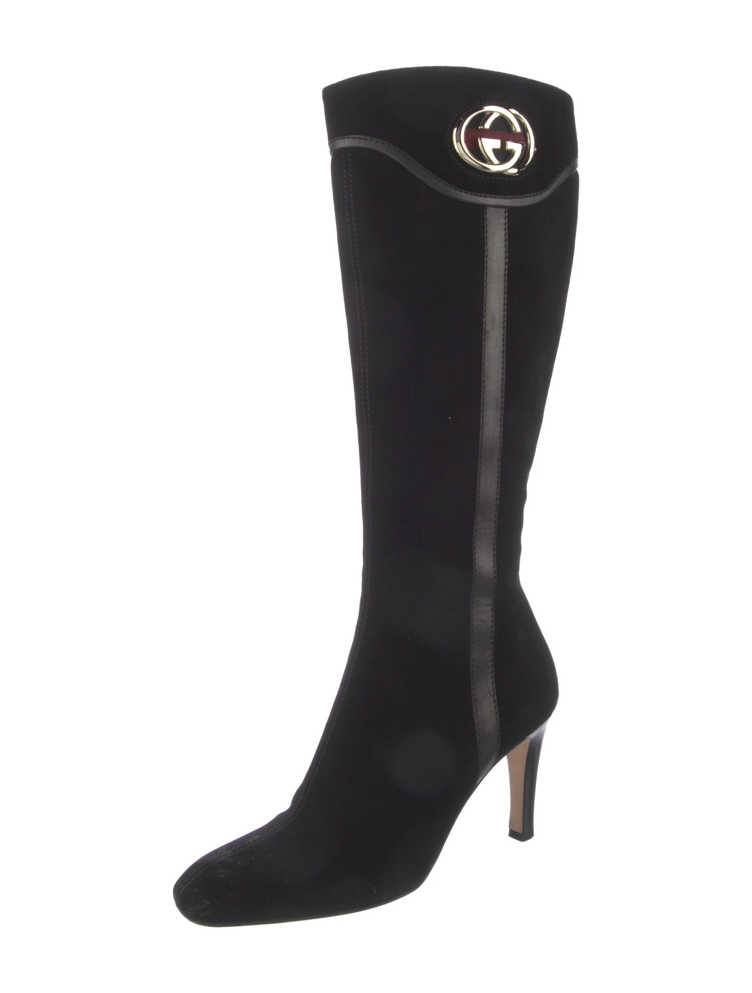 Gucci Web Accent Suede Boots