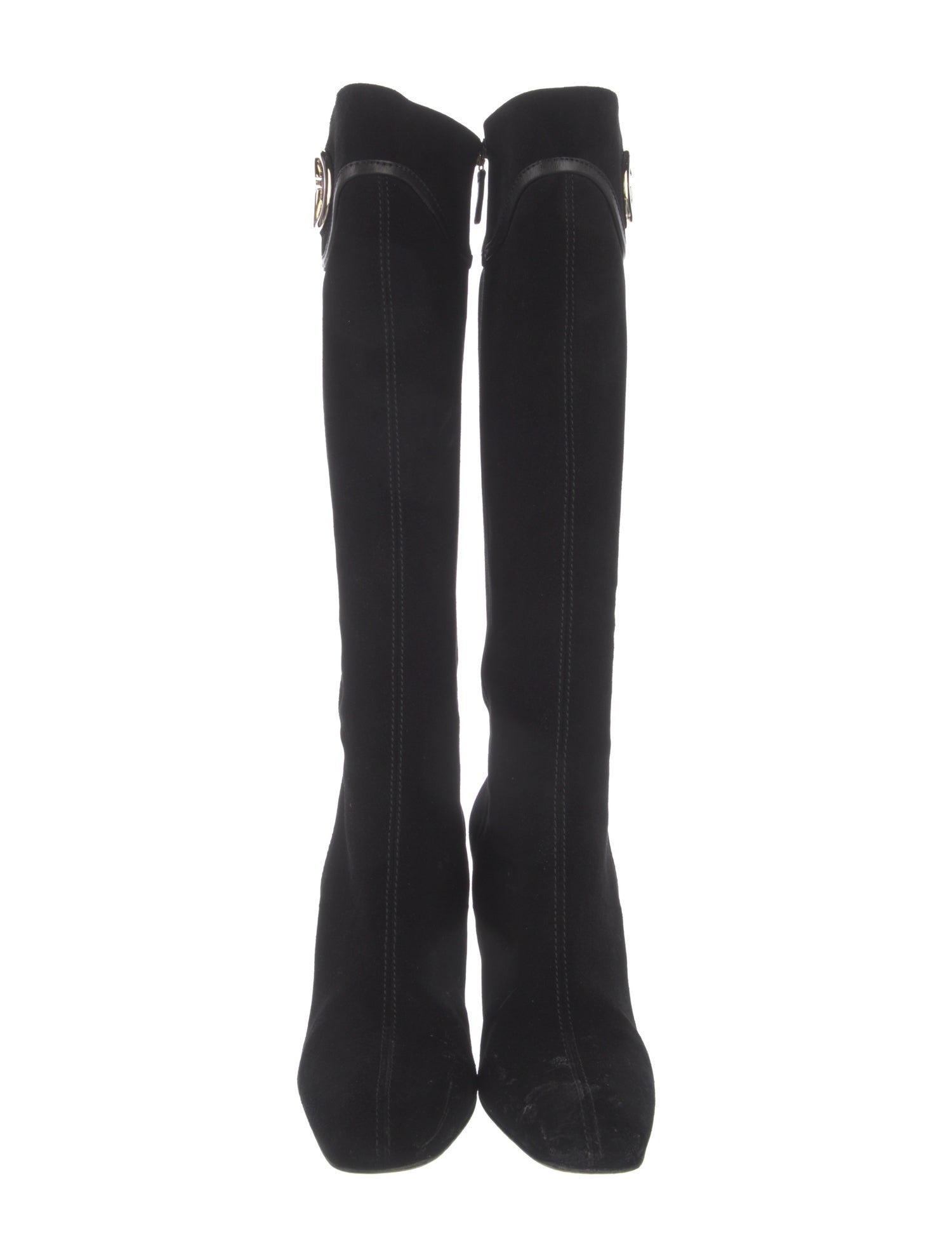 Gucci Web Accent Suede Boots