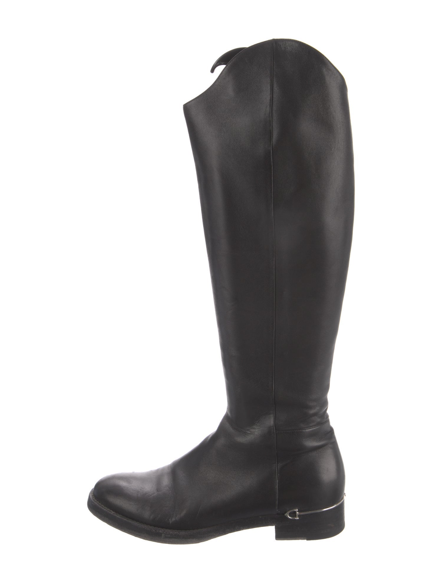Gucci Horsebit Accent Leather Riding Boots