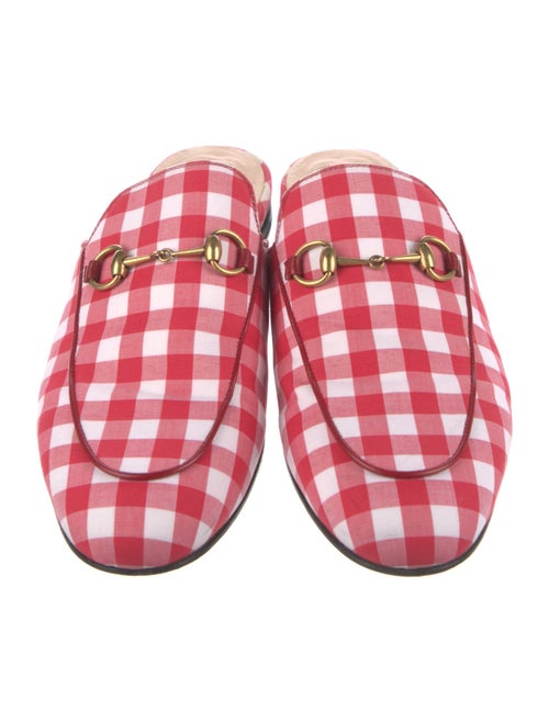 Gucci Horsebit Accent Plaid Print Mules