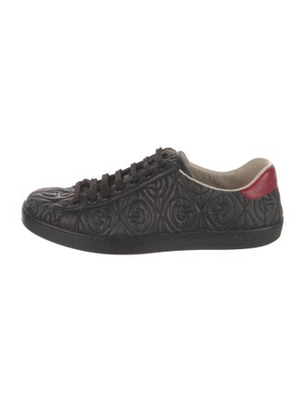 Gucci Quilted Pattern Leather Sneakers