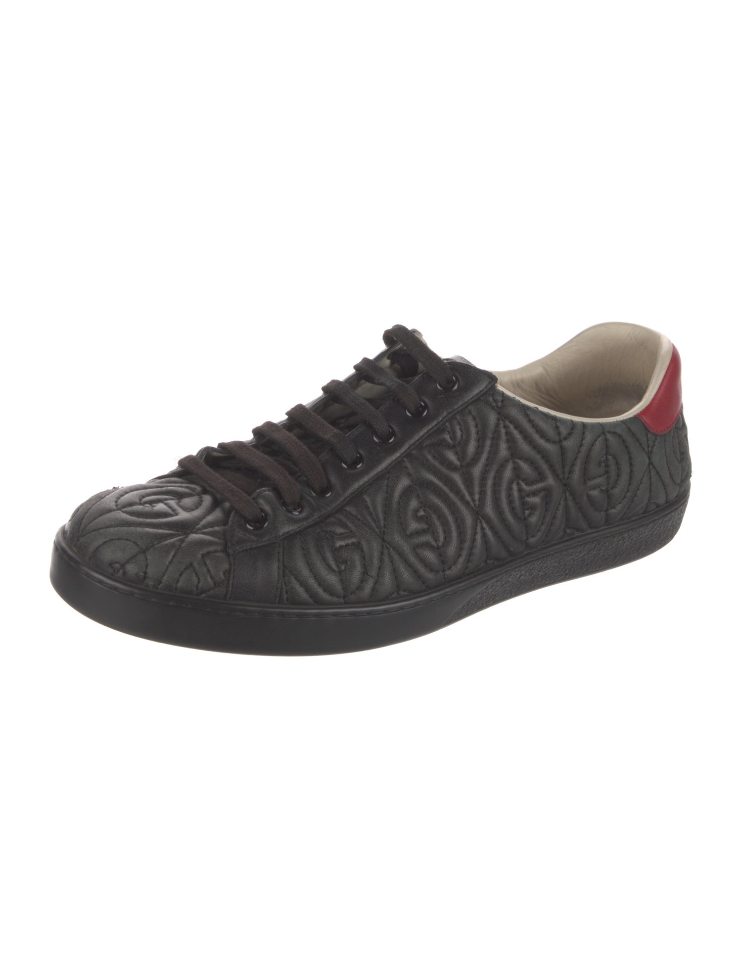Gucci Quilted Pattern Leather Sneakers