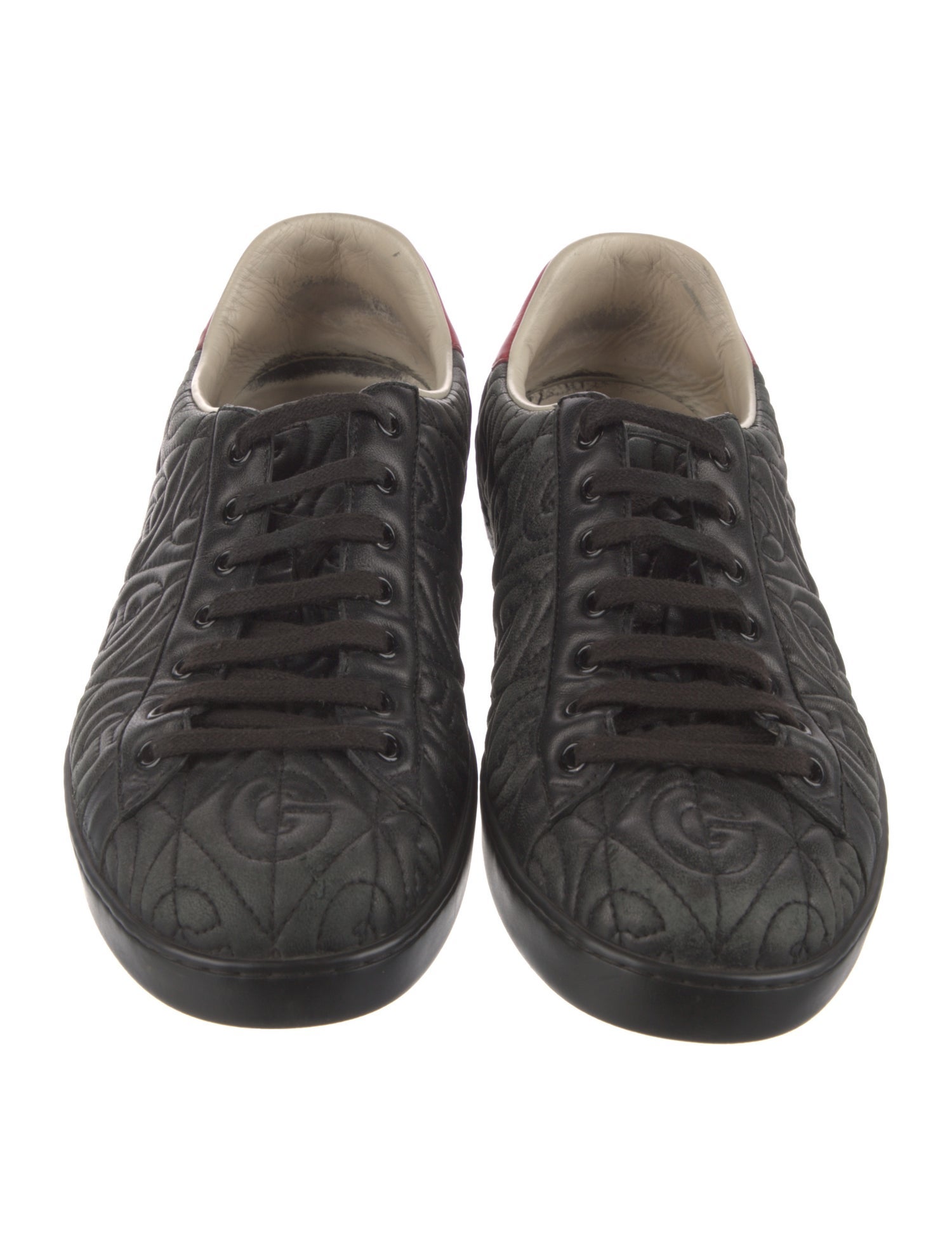 Gucci Quilted Pattern Leather Sneakers