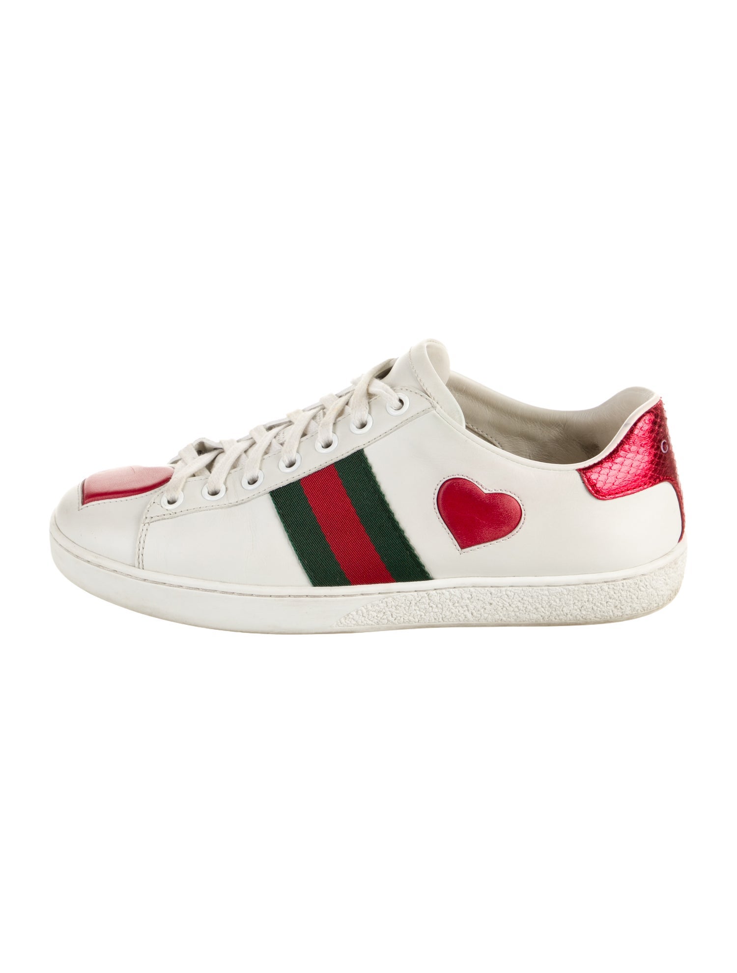 Gucci Web Accent Leather Sneakers