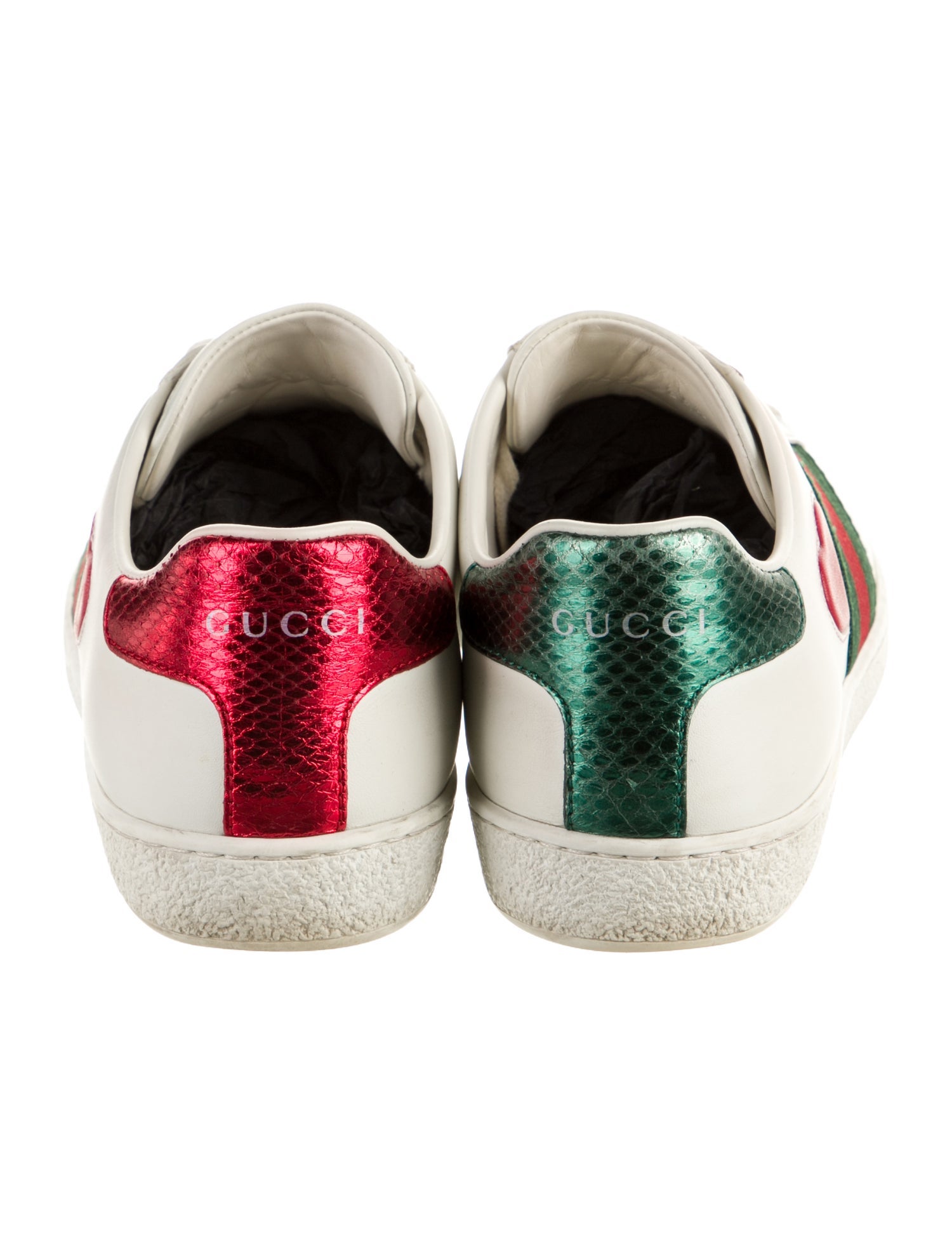 Gucci Web Accent Leather Sneakers