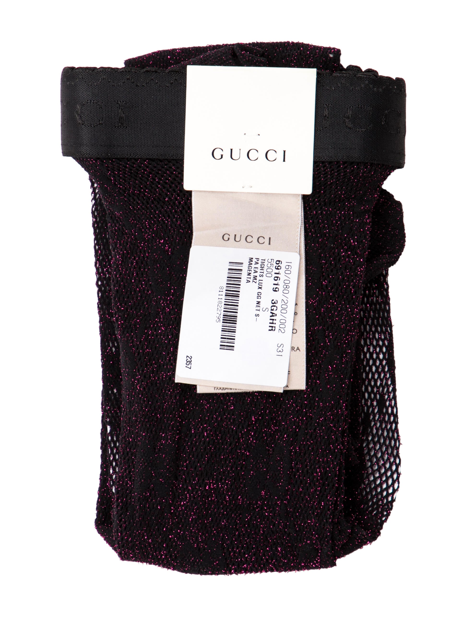 Gucci GG Logo Fishnet Hosiery w/Tags