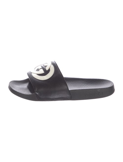 Gucci Interlocking G Logo Leather Slides