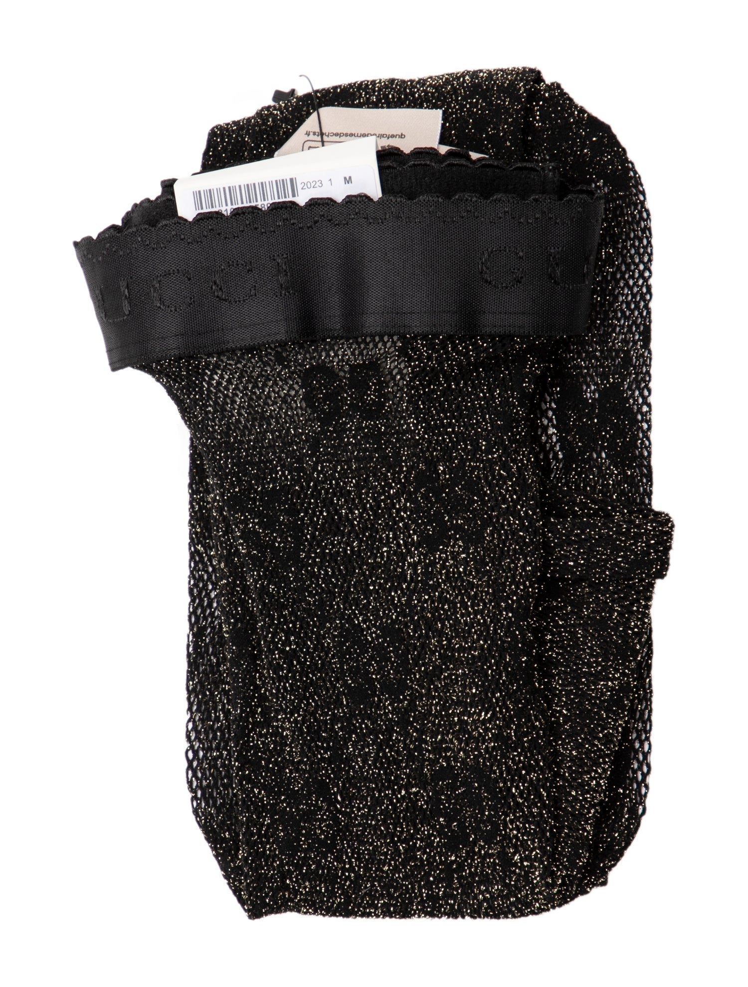 Gucci Glittle GG Logo Fishnet Tights