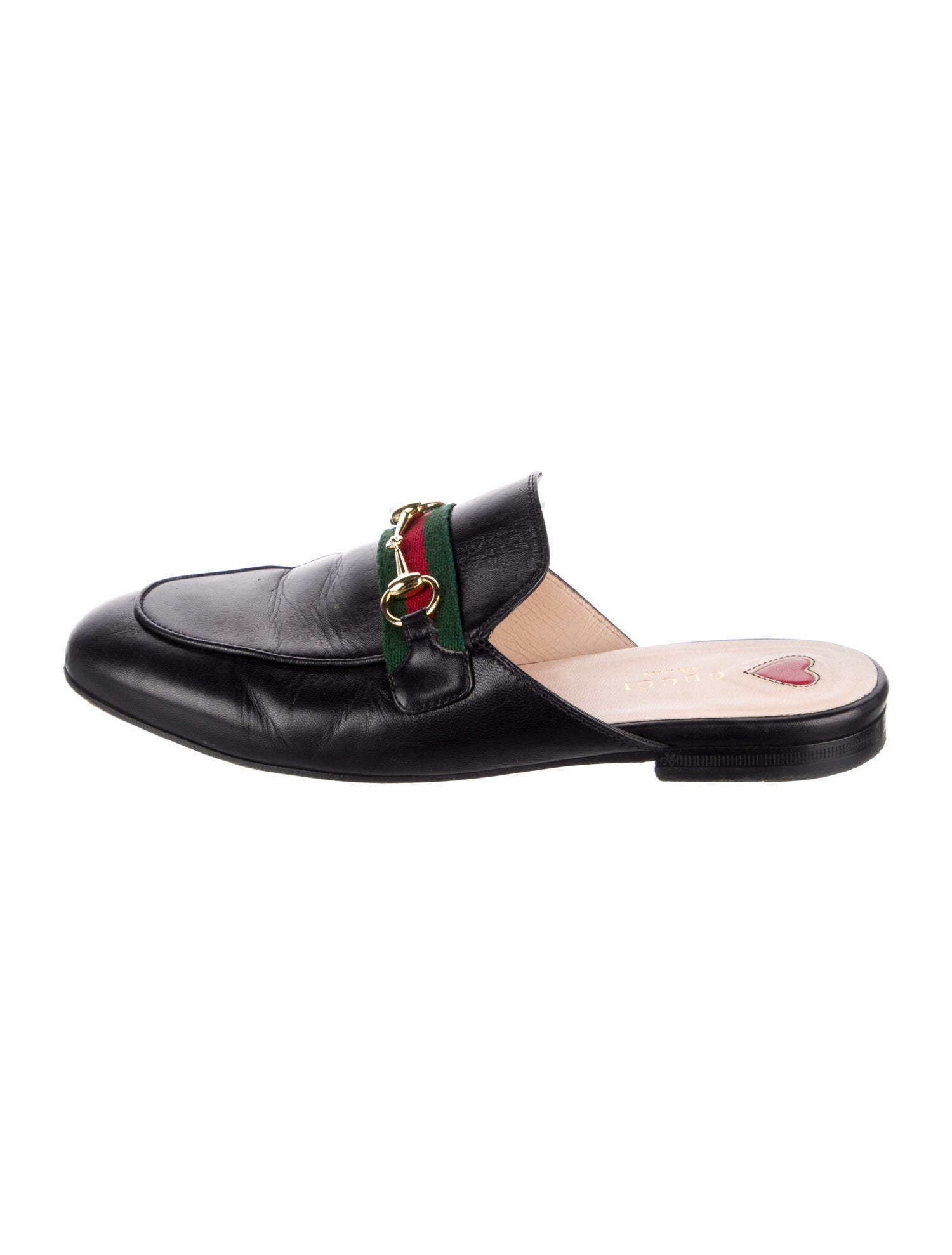 Gucci Web Accent Leather Mules
