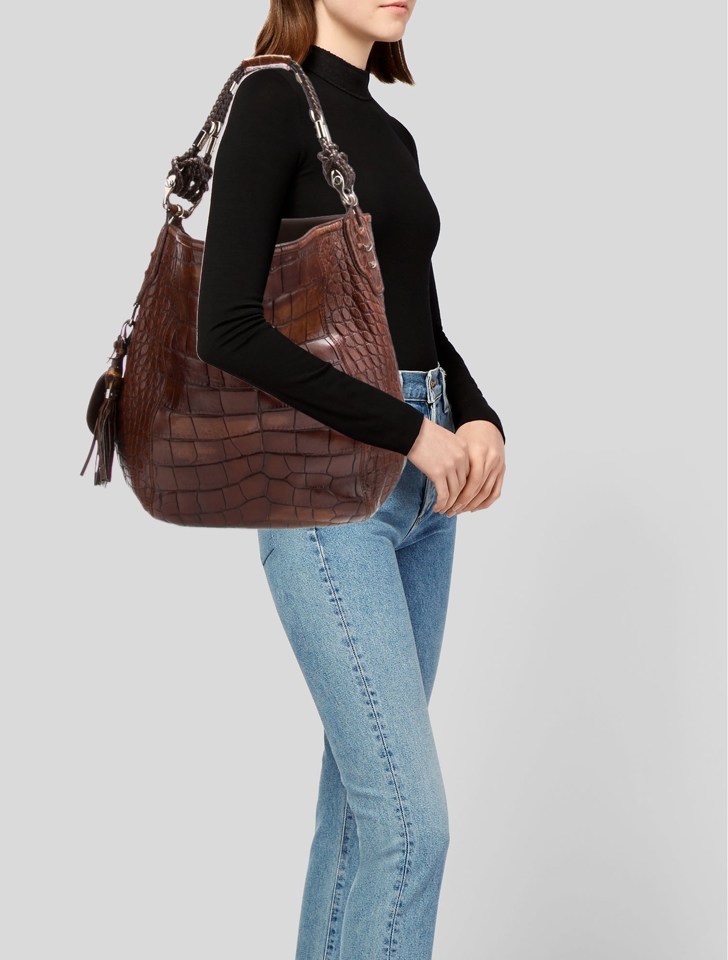 Gucci Embossed Leather Hobo