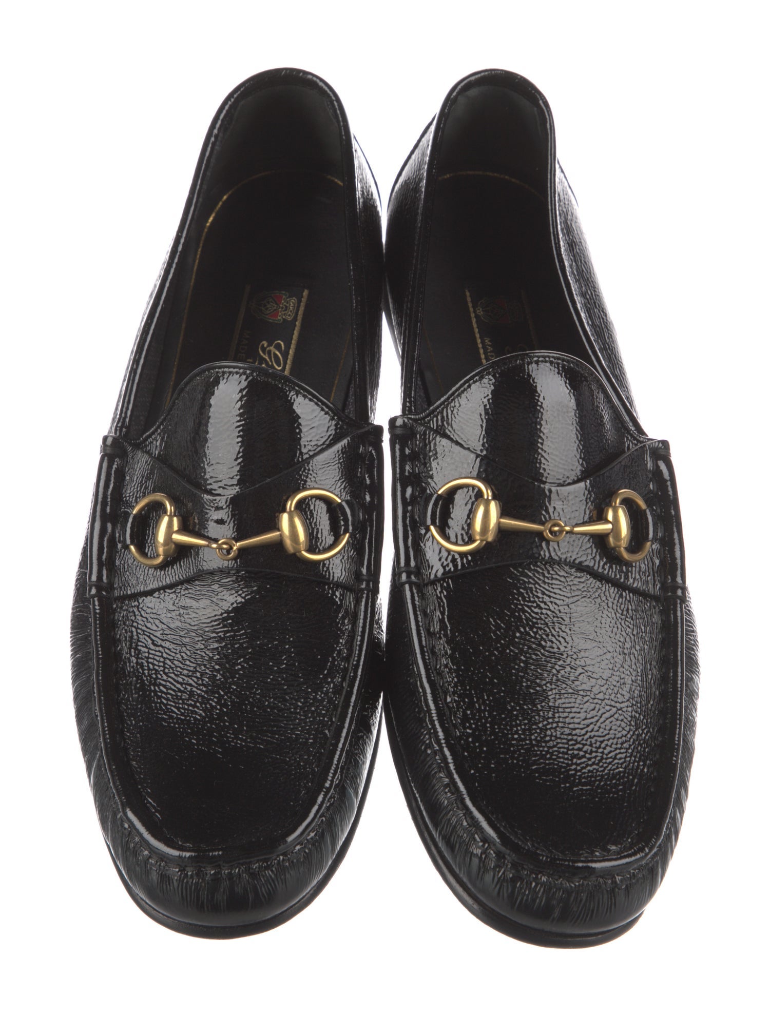 Gucci Horsebit Accent Patent Leather Dress Loafers