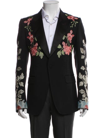 Gucci Wool Floral Print Blazer