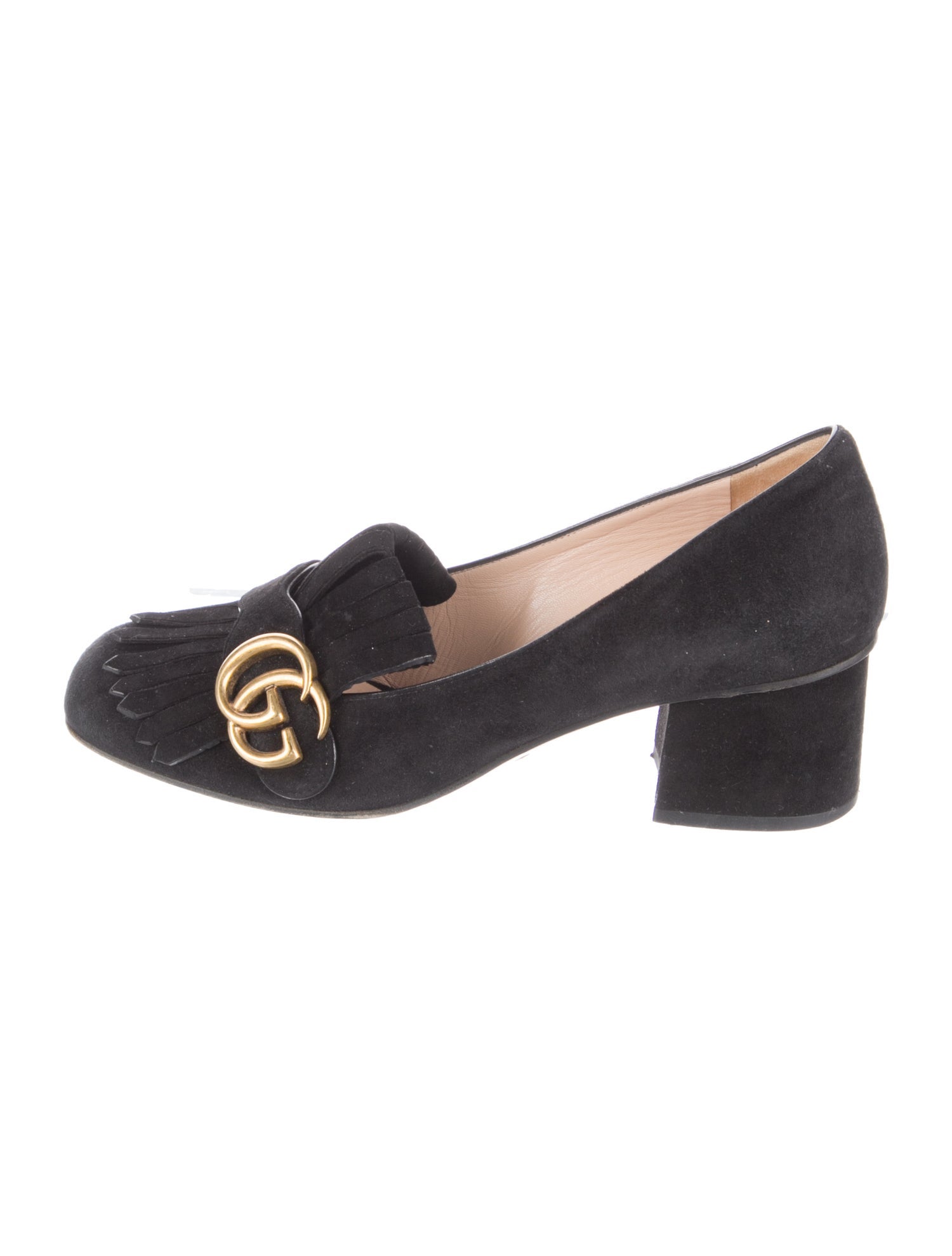 Gucci Double G Logo Suede Pumps