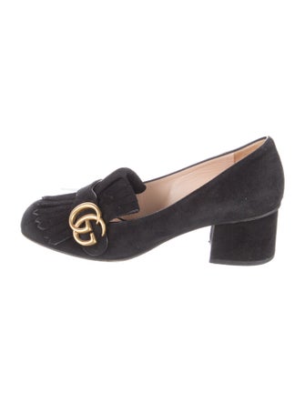 Gucci Double G Logo Suede Pumps