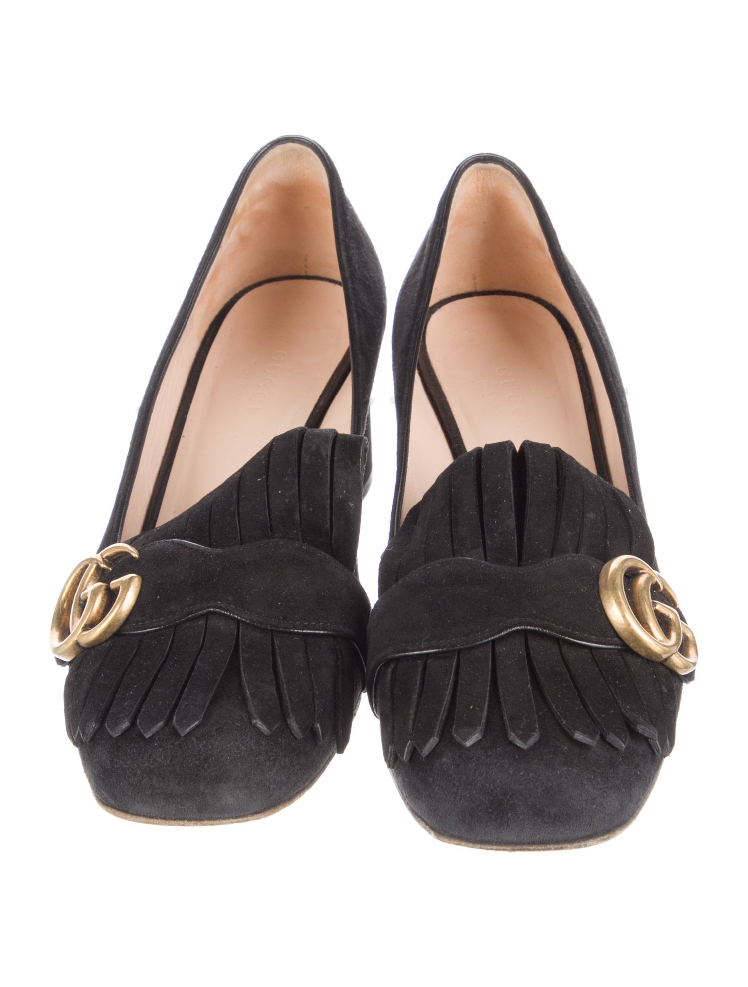 Gucci Double G Logo Suede Pumps