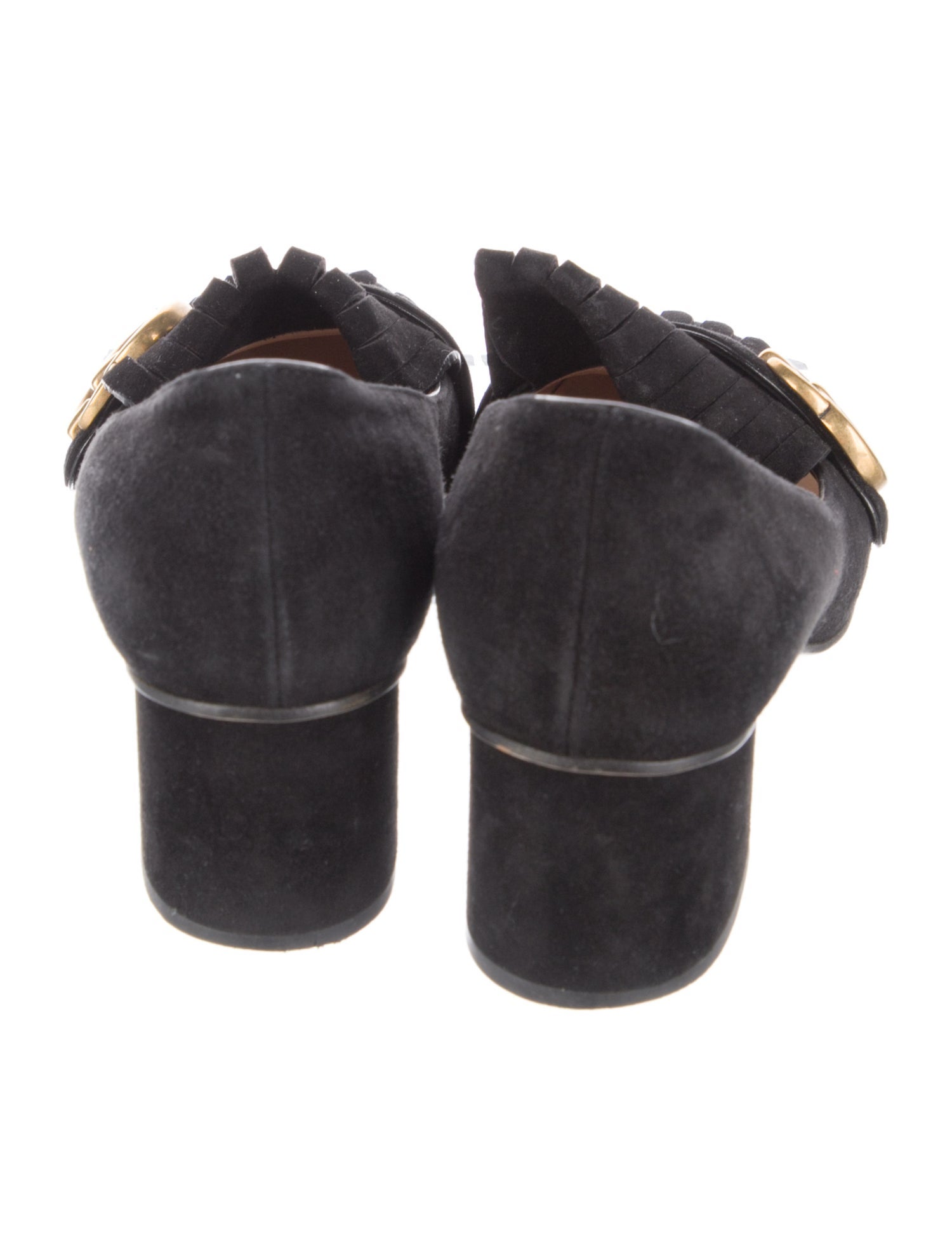 Gucci Double G Logo Suede Pumps