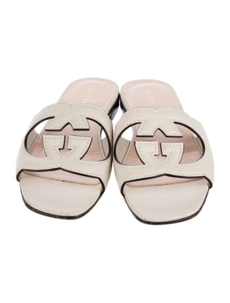 Gucci Interlocking G Logo Leather Slides