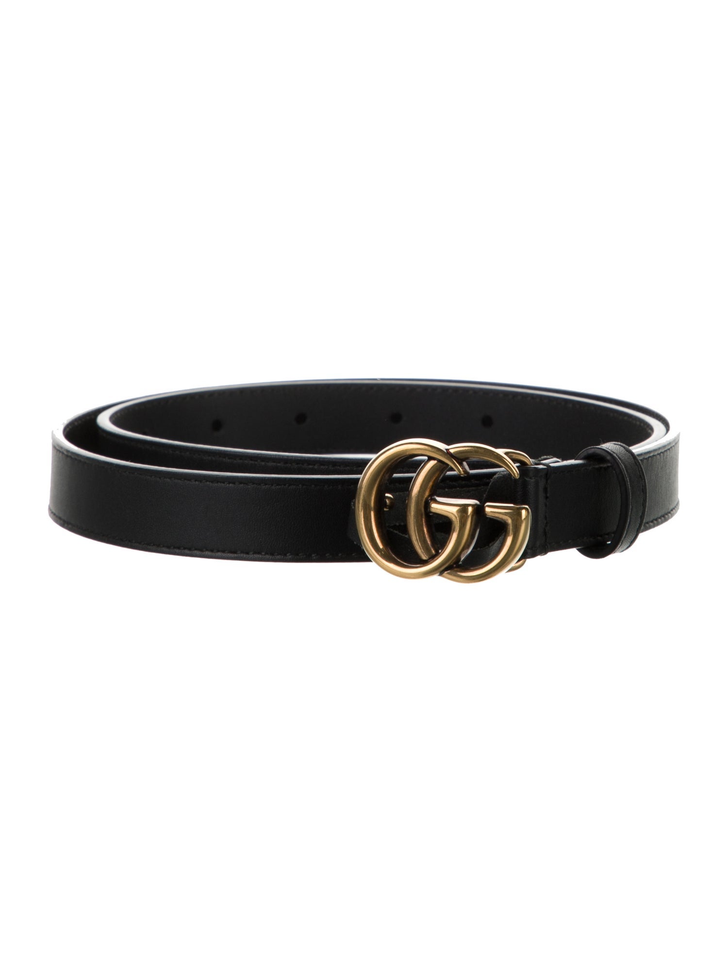Gucci Double G Logo Skinny Belt