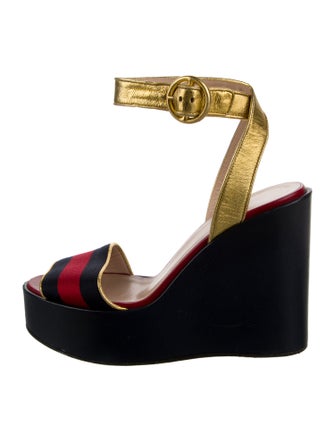 Gucci Sylvie Web Accent Canvas Sandals