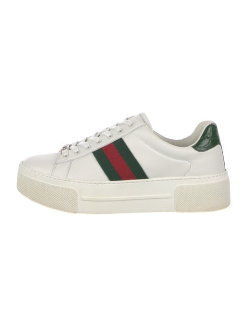 Gucci Web Accent Leather Sneakers