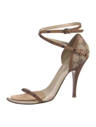 Gucci GG Canvas Leather Sandals