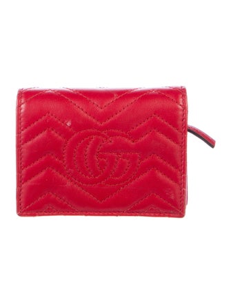Gucci Double G Logo Leather Compact Wallet