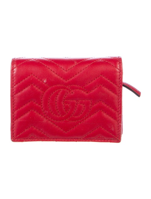 Gucci Double G Logo Leather Compact Wallet