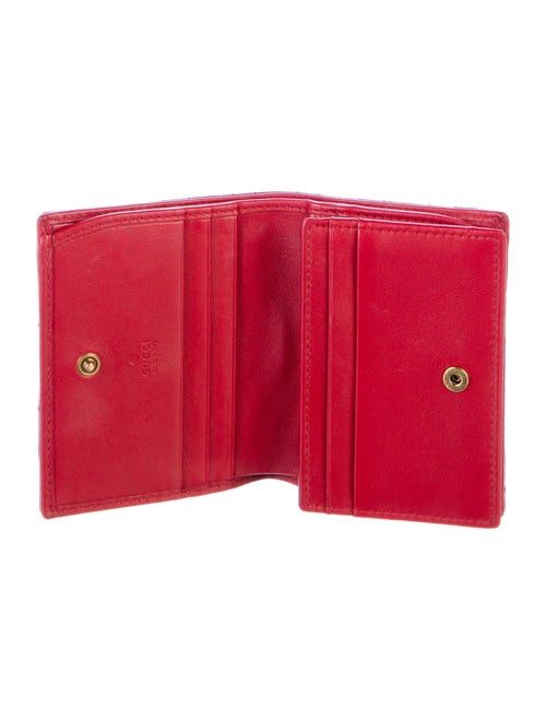 Gucci Double G Logo Leather Compact Wallet