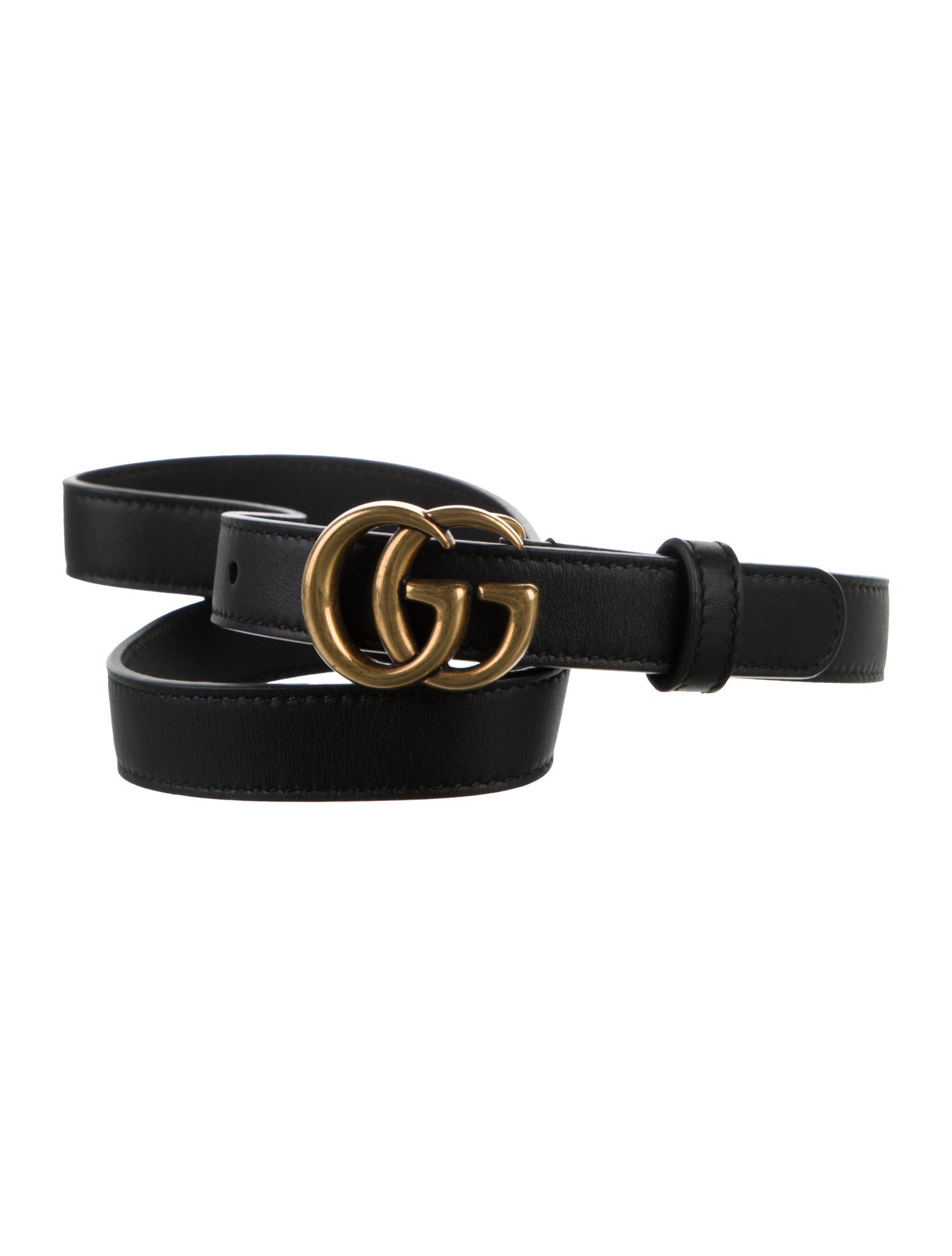 Gucci Double G Logo Skinny Belt