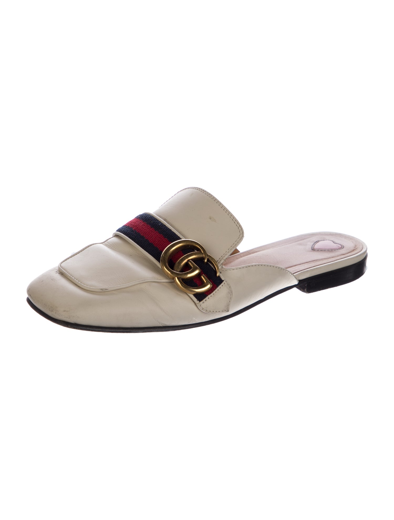 Gucci Double G Logo Leather Mules