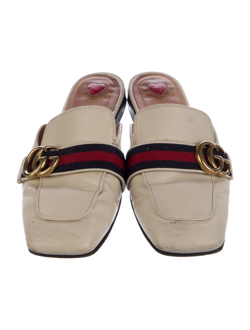 Gucci Double G Logo Leather Mules