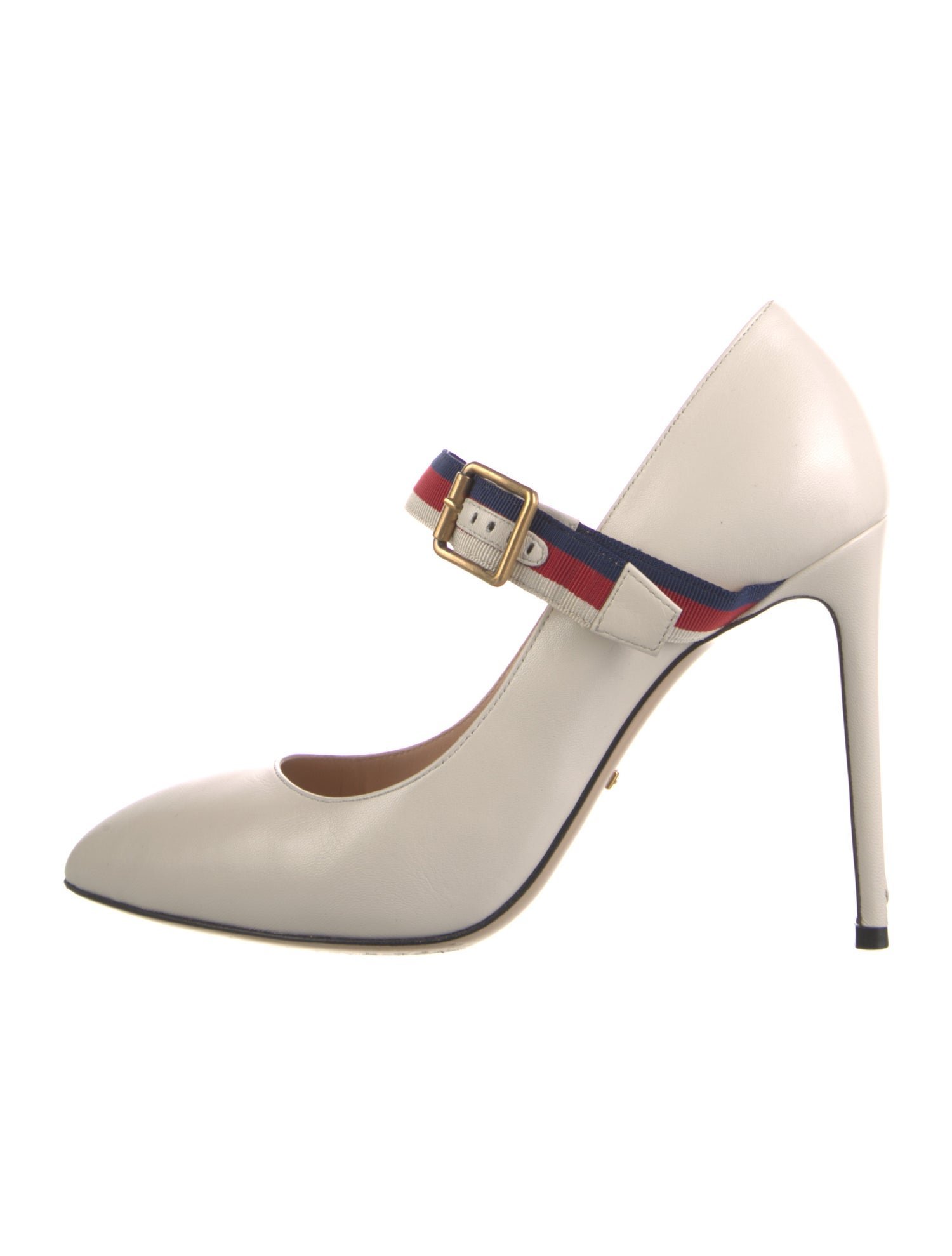 Gucci Sylvie Web Accent Leather Pumps