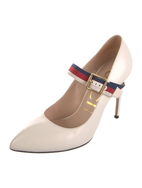 Gucci Sylvie Web Accent Leather Pumps
